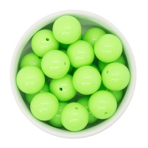 Light Neon Green Solid Beads 20mm
