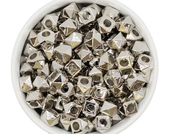 Silver Glitter in Clear Beads 12mm