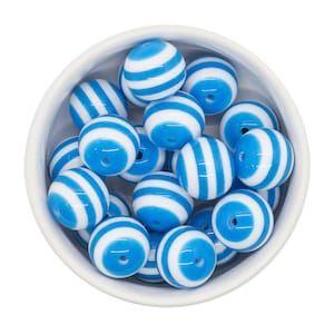 Azure and White Stripe 20mm