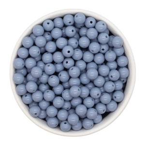 Pigeon Blue Solid Beads 8mm
