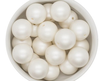 Antique White Matte Beads 20mm