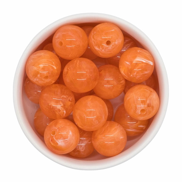 Orange Marble Beads 20mm