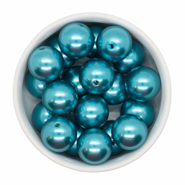 Teal Pearl Beads 20mm