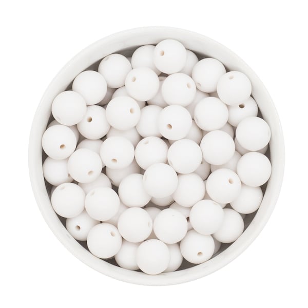 White Chalk Matte Beads 12mm