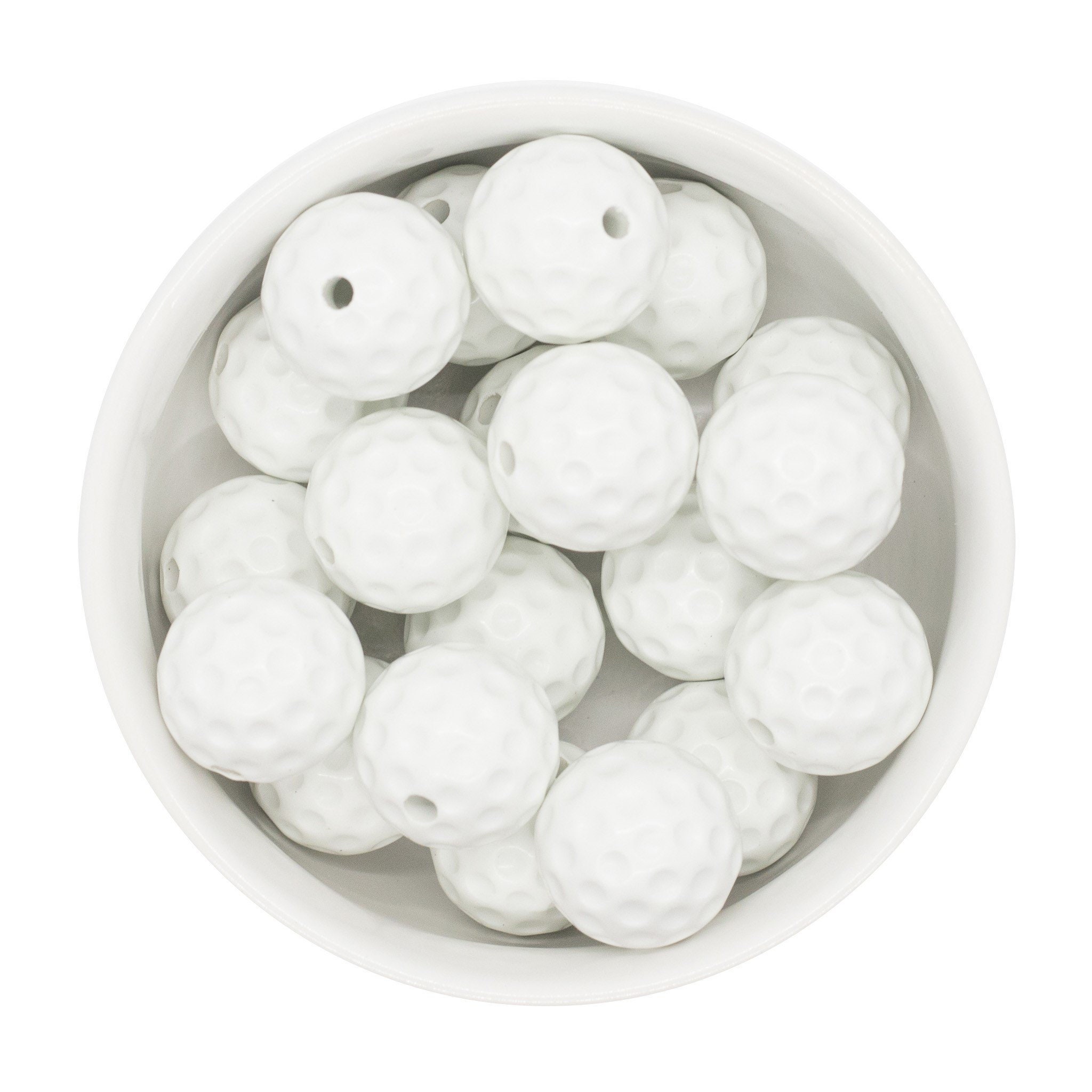 White Golf Ball Beads 20mm Etsy