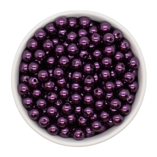 Eggplant Pearl Beads 8mm