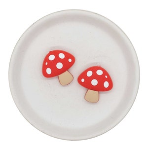 Mushroom Silicone Focal Bead 29x30mm