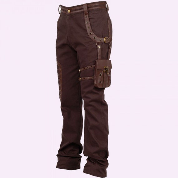 thumbnail interactive-video image 1 of Darkrock Men's Apocrypha Trousers – Black Brocade Steampunk Pants – Vintage Gothic Victorian – Size XL (34 Waist) 1 of 2
