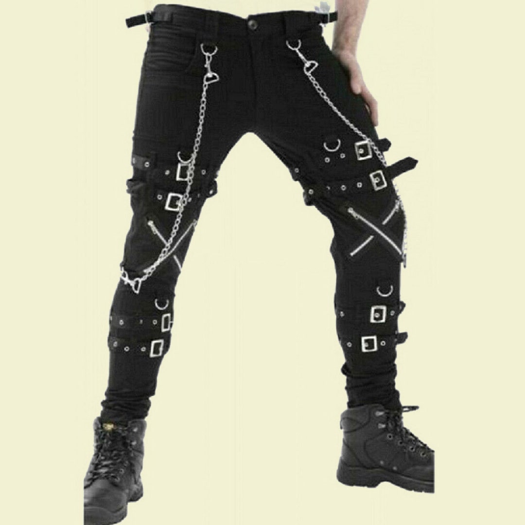Women Gothic Bondage Raider Pant Rock Hard Trouser Heavy Weight Emo/Pants