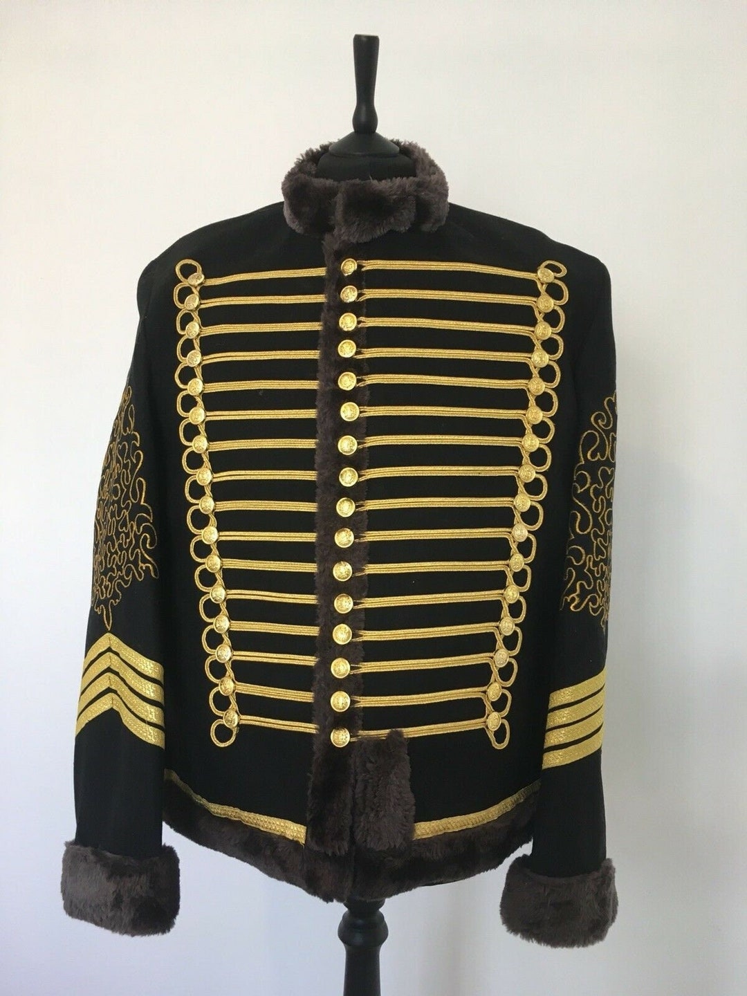 Men's Black Napoleonic Hussar Jacket With Hand - Etsy