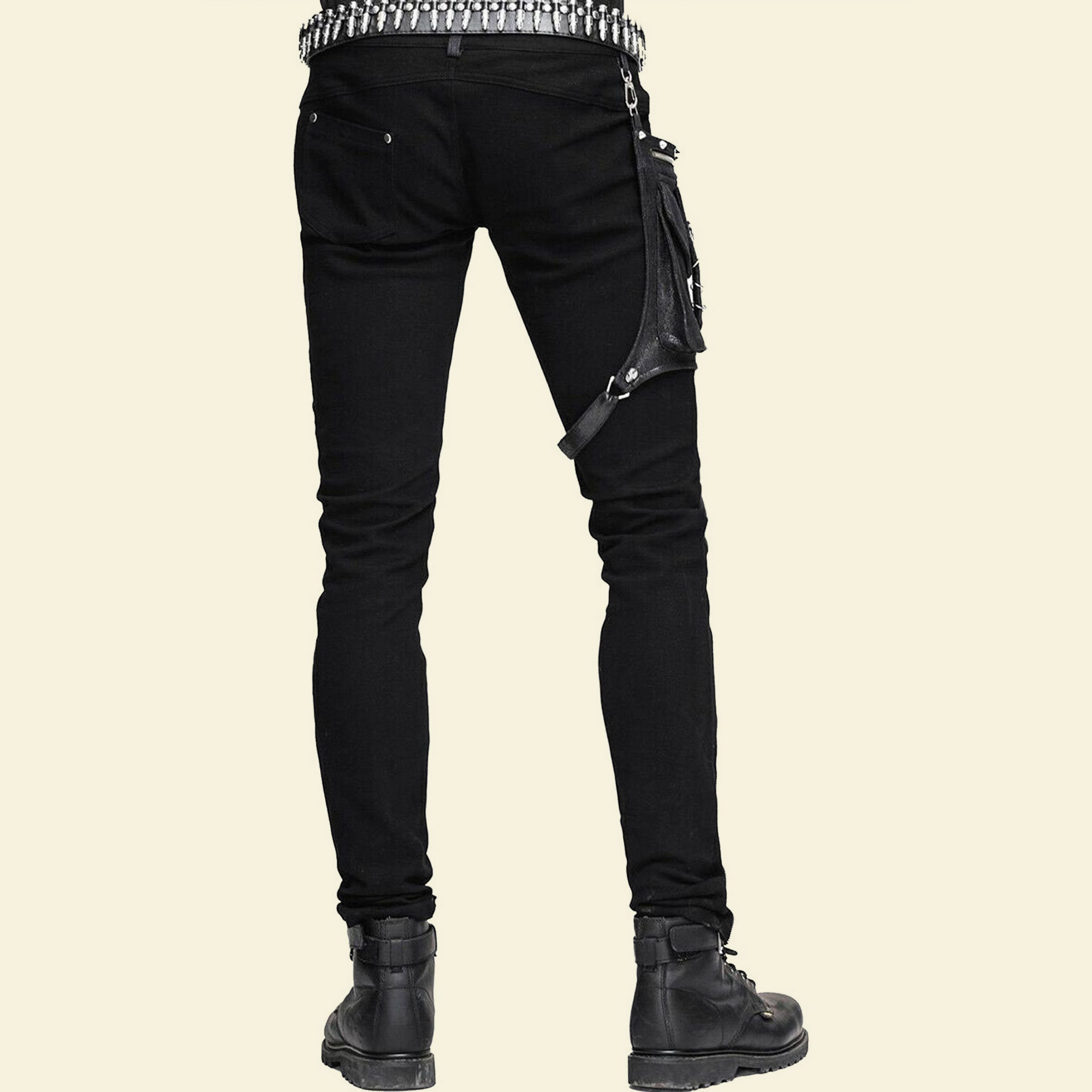 Mens Black Pocket Gothic Punk Pantsmens Fashion Gothic Pants - Etsy
