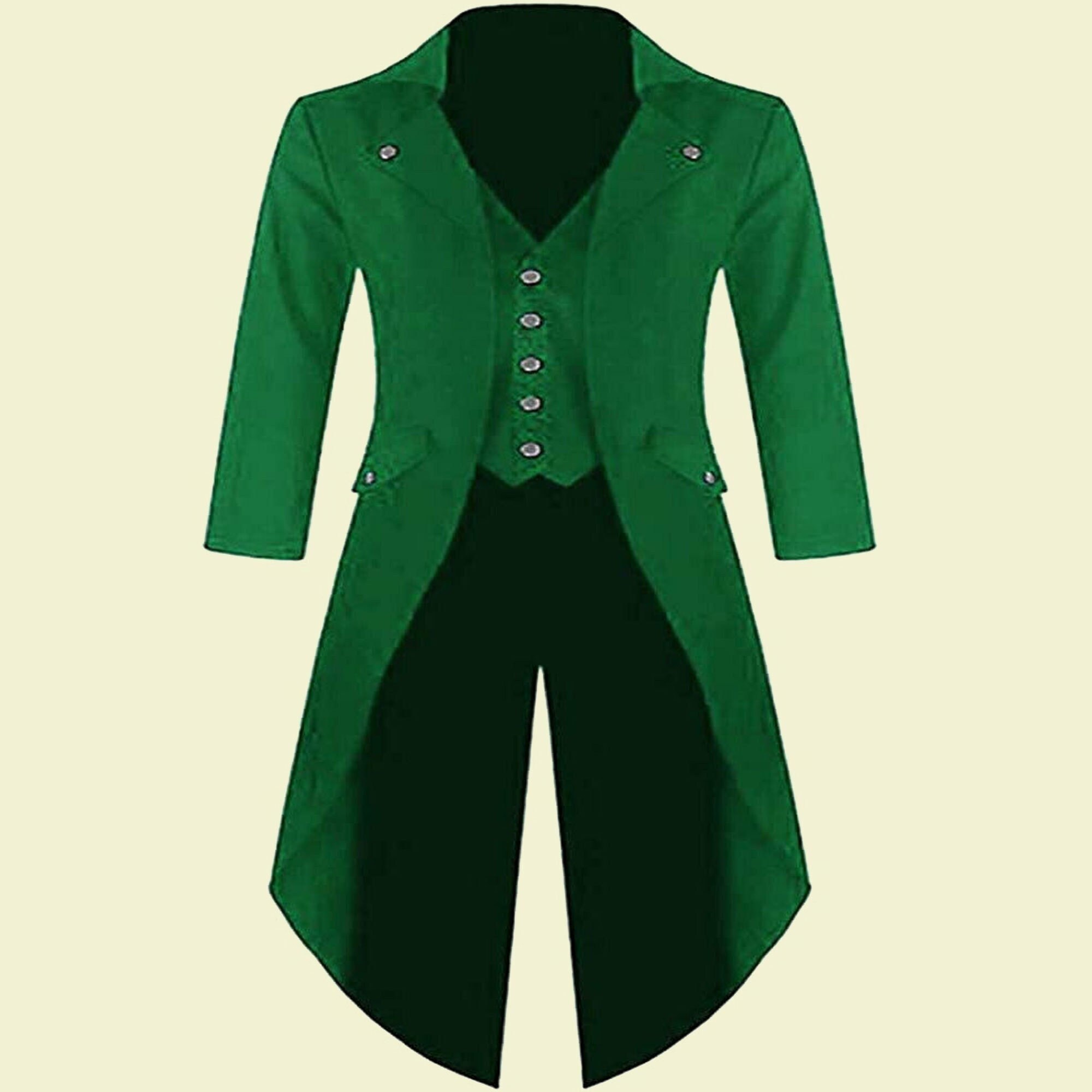 New Gothic Green Menwomen Long Jacket Steampunk Trench - Etsy UK