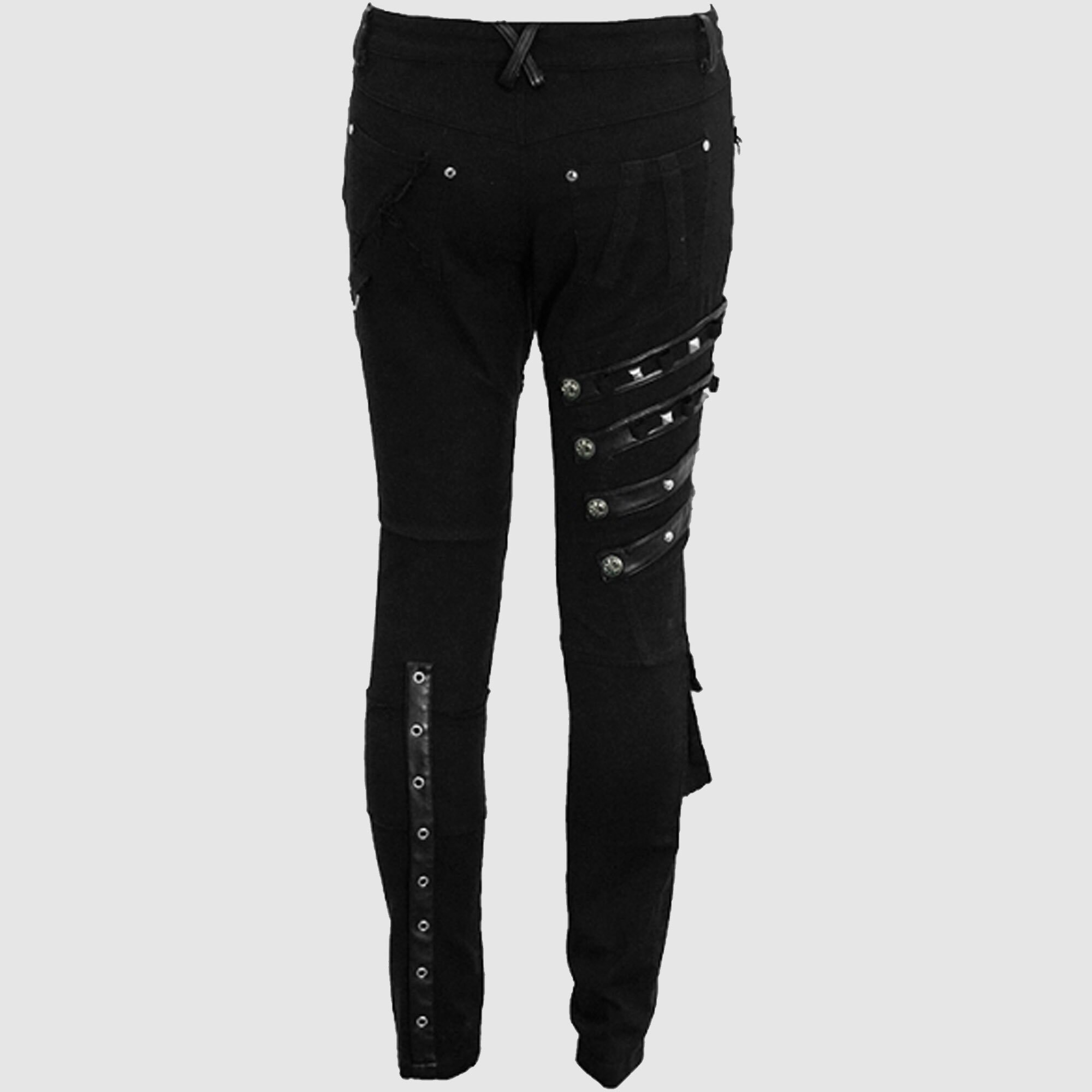 Men's Black Gothic Punk Hole Long Pants Men's Fashion - Etsy