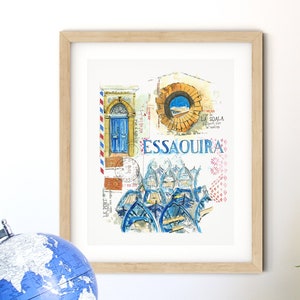 Riproduzione Diario di viaggio // Acquerello // Marocco // Essaouira