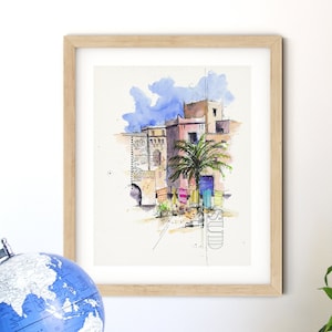 Riproduzione ad acquerello // Marocco // Diario di viaggio