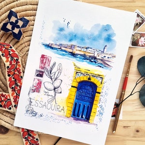 Riproduzione Diario di viaggio // Acquerello // Marocco // Essaouira