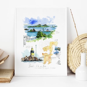 Reprodução em Aquarela // França // Bretanha // Brehat