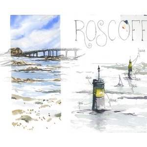 Reprodução Diário de viagem // Aquarela // França // Bretanha // Roscoff