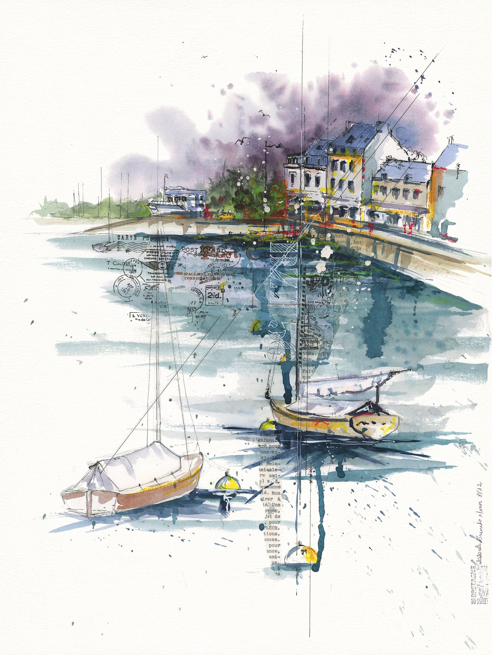 Aquarelle Originale Bretagne // Bord de mer // Morbihan | Etsy