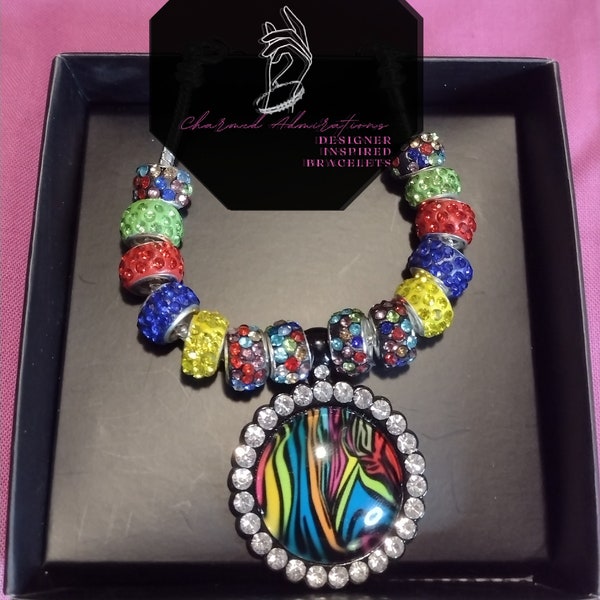 Beautiful Luxury Fashion Bracelet, Pandora Style Bracelet, Bling Bracelet, Rhinestone Bead, Adjustable Bracelet