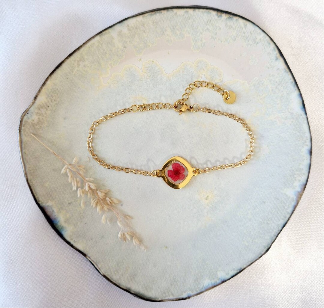 Bijoux En Fleurs Séchées Et Résines - Bracelets élégants Aux Design Variés