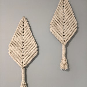 Macrame Leaf Wall Hanging - Pair