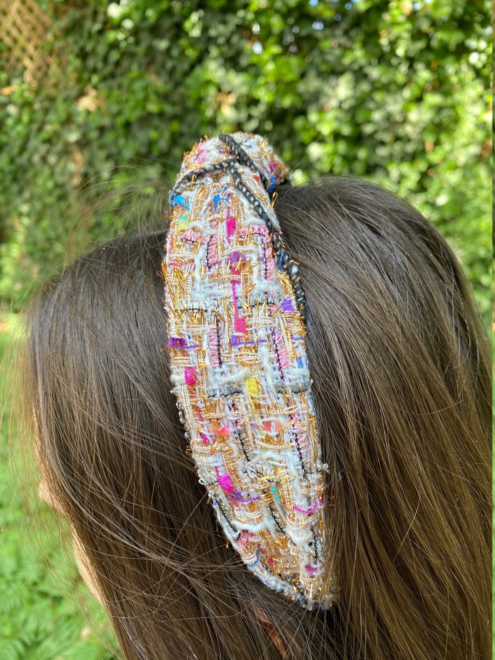 Boucle Tweed Womens Hairband Knot Headband Pink Etsy