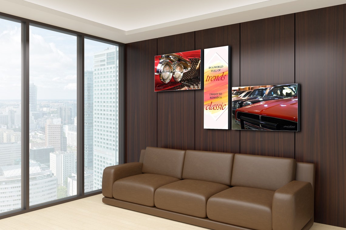 Classic car wall art cars wall art cars wall decor combo | Etsy