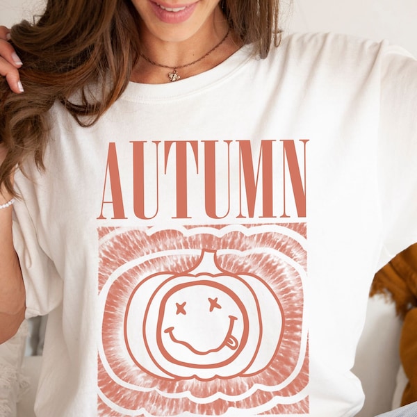 Autumn Shirt, Comfort Colors shirt, Pumpkin smile shirt, Fall Vibes Shirt, Retro Halloween Shirt, Retro Fall Shirt, Autumn Vibes Shirt