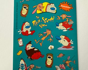 Adesivi Ren & Stimpy, 1995, Nickelodeon vintage, adesivi Ren n Stimpy vintage