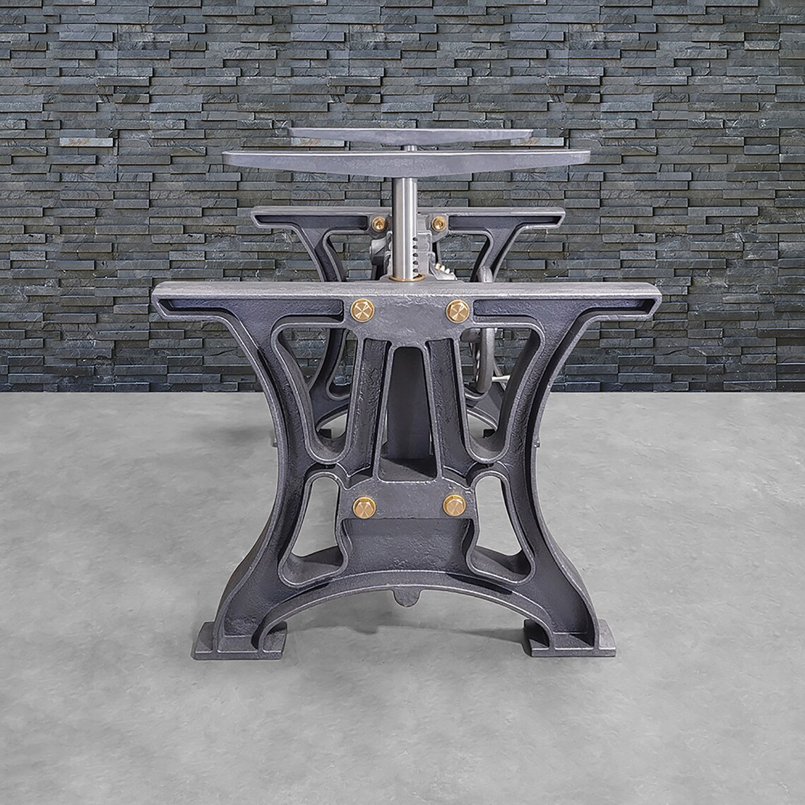 Industrial Cast Iron Sitstand Crank Table Base With Real Etsy UK