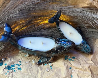Ocean candle - 2 set candles - Whales candle - unique candles - Marine theme - whale - Set of Two - Sea candle - Decorative candles