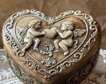 Gothic Jewelry Box –  Baroque Trinket Box, Vintage Ornate Organizer, Dark Academia Decor, Victorian Gothic Wedding Ring Holder