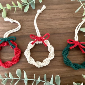 Macrame Christmas Mini Wreath Ornaments (Type-A)