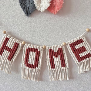 Macrame “HOME” Tapestry | Macrame Sign Wall Hanger | Boho Style Wall Decor