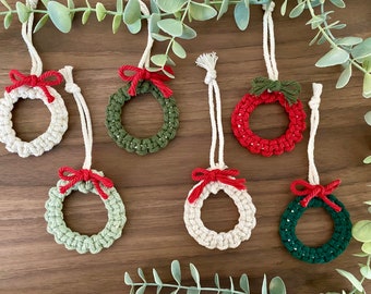 Macrame Christmas Mini Wreath Ornaments (Type-B)