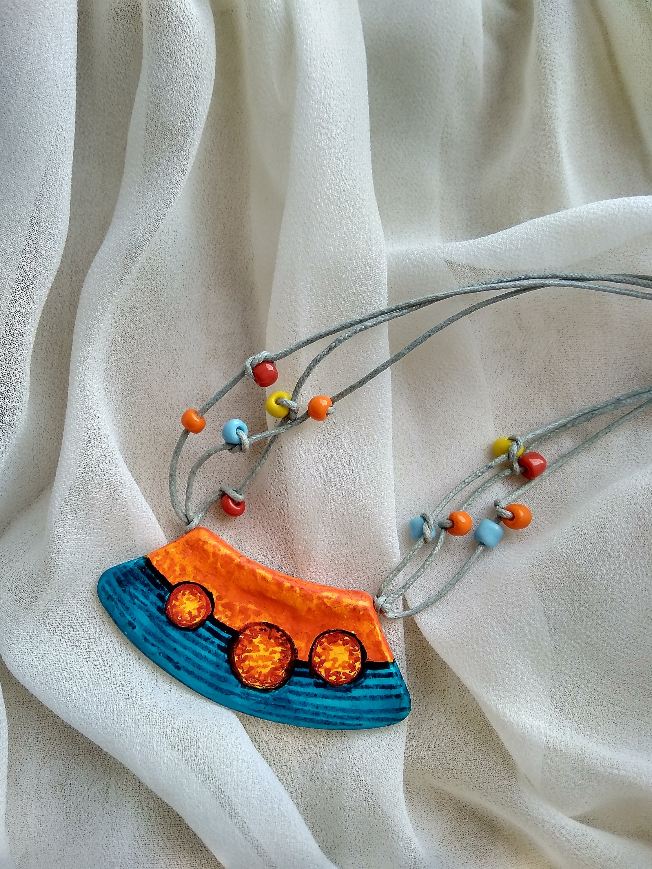 Juno Geometric Pop Art Pendant Necklace Preppy jewelry long Etsy