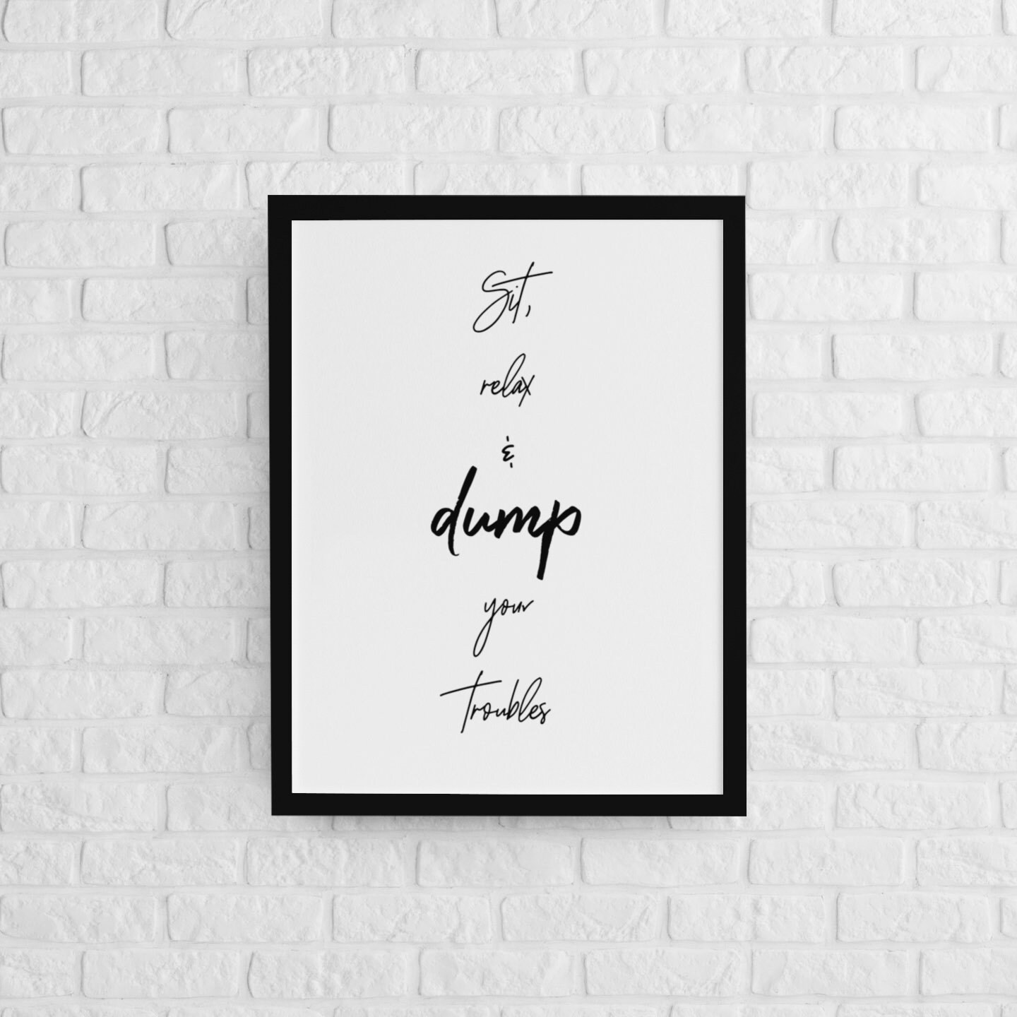 Wall Art Home Decor Print Word Art Black & White | Etsy