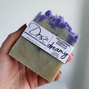 DREAMY Relaxing Lavender Soap Bar, Verbena Clay & Shea Butter, Home Spa, Aromatherapy, Bath Accessories, Vegan Gift, Skincare, Zero Waste