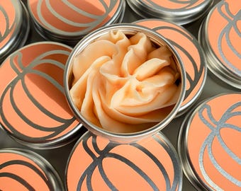 Manteca de labios batida natural hecha a mano con especias de calabaza y vainilla, para labios secos y agrietados, bálsamo labial vegano, regalo para el cuidado de los labios