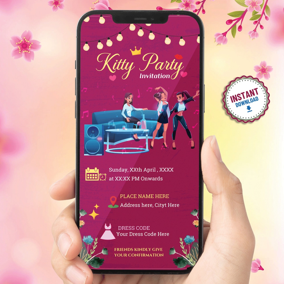 Ladies Kitty Party Invitations Kitty Party Invitation Card Party