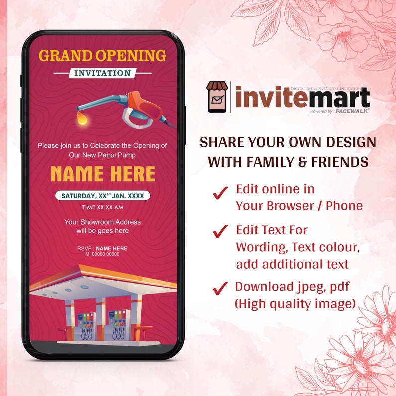 Digital Petrol Pump Opening Invitation Petrol Pump Grand Opening