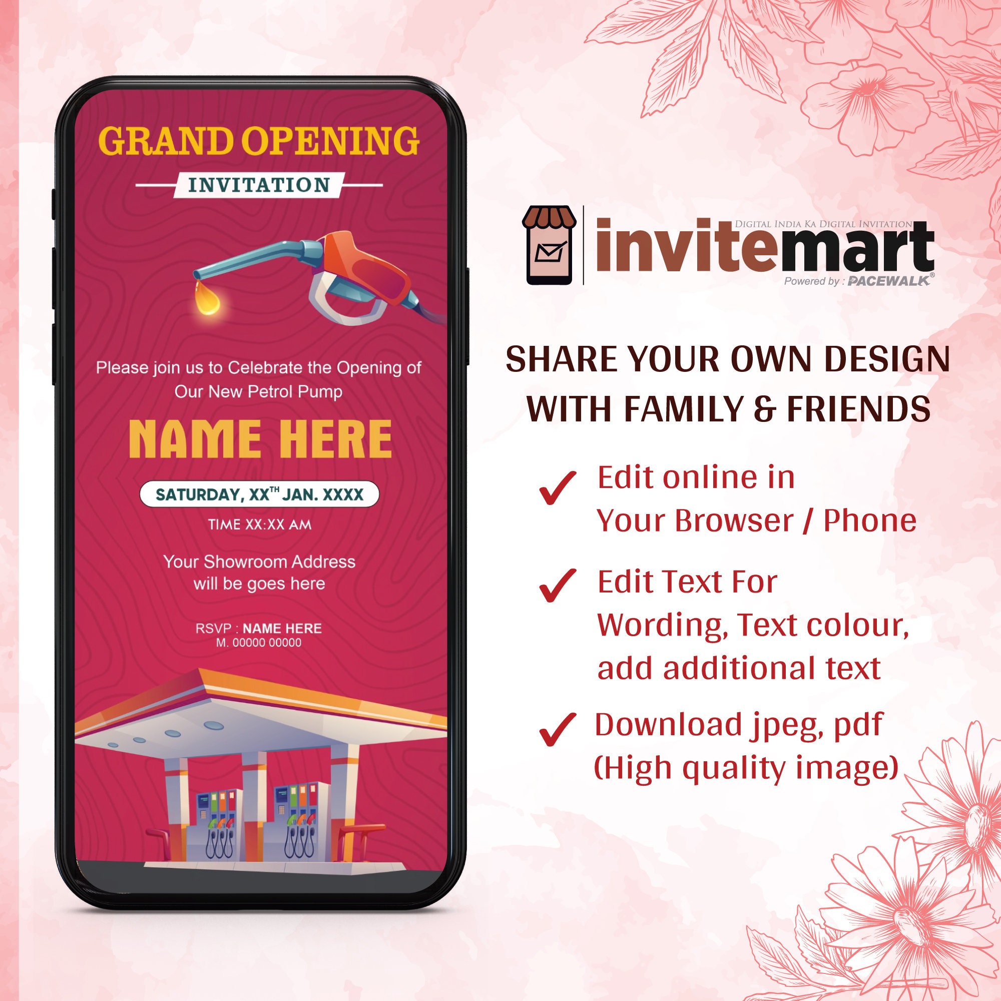 Digital Petrol Pump Opening Invitation Petrol Pump Grand Opening