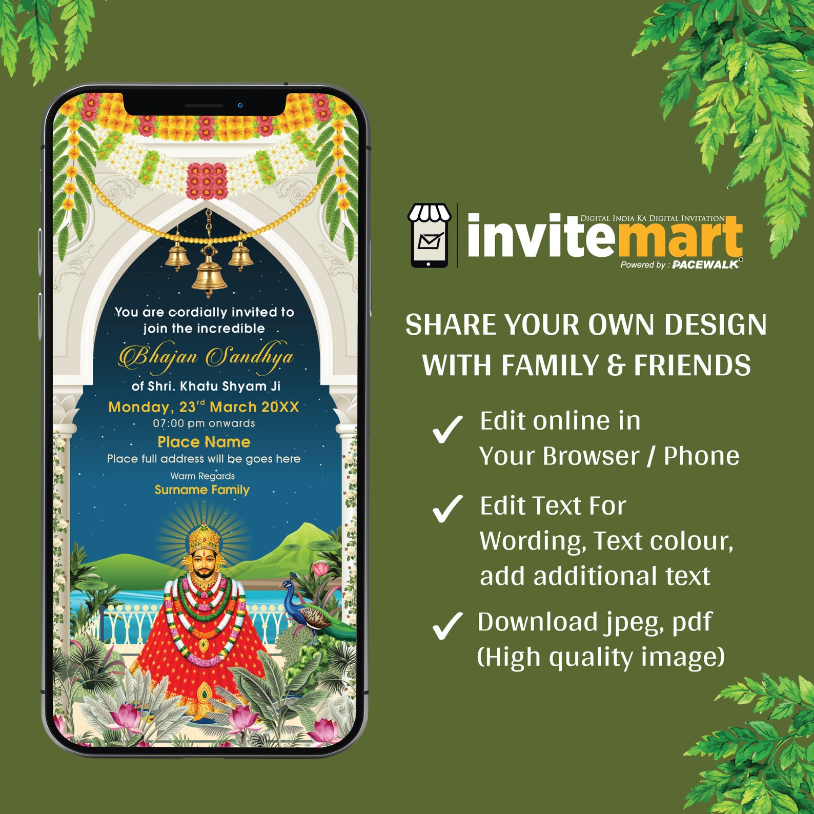 Shyam Baba Kirtan Invitation Card Khatu Shyam Invitation Shyam Baba