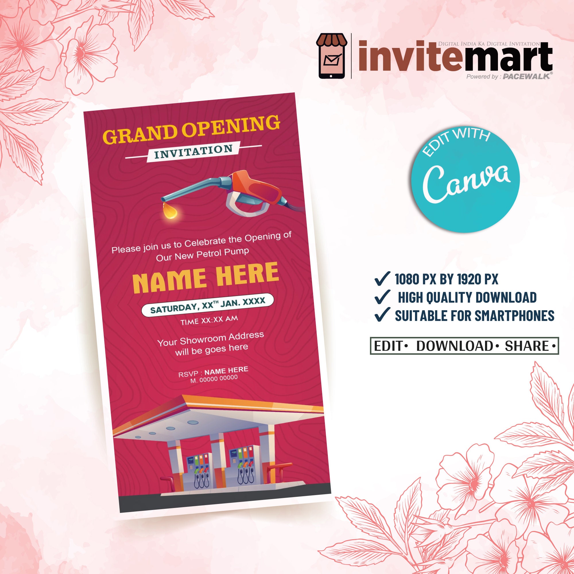 Digital Petrol Pump Opening Invitation Petrol Pump Grand Opening