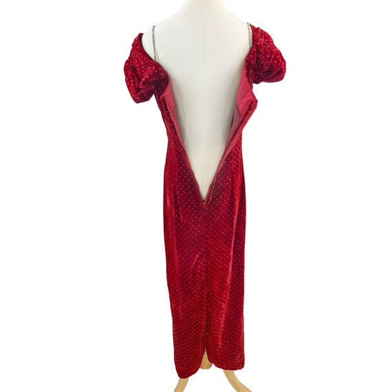 The Jessica Rabbit Dress: Vintage Red Velvet Rhin… - image 2