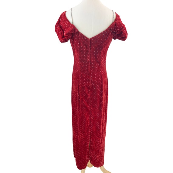 The Jessica Rabbit Dress: Vintage Red Velvet Rhin… - image 4