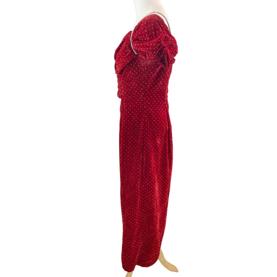 The Jessica Rabbit Dress: Vintage Red Velvet Rhin… - image 3