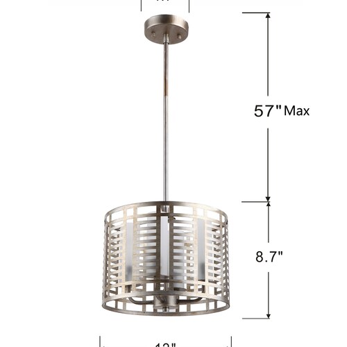 Industrial Antique Silver Ceiling Pendant 12