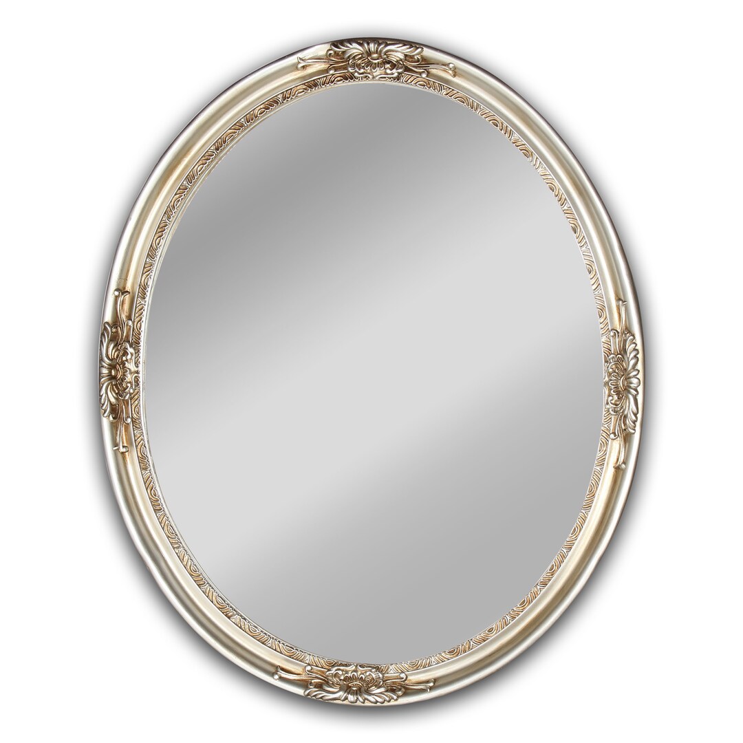 Oval Framed Wall Mirror 22x26 Etsy